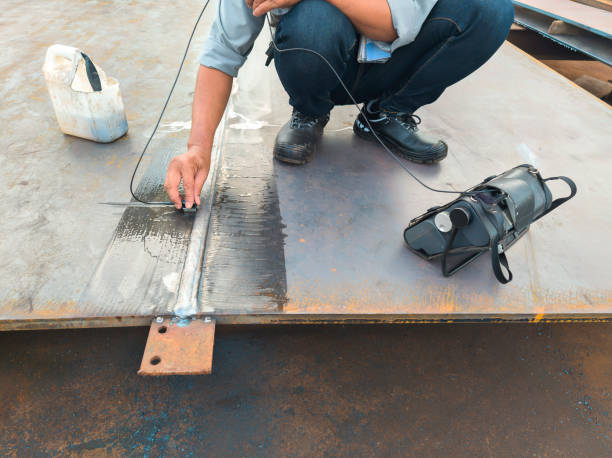NDT students training hands-on with real inspection equipment in an Ocean Corporation lab